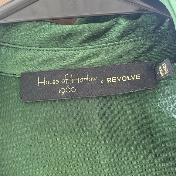 House of Harlow 1960 x Revolve Emerald Green Ruched Blazer Top Size S - Picture 5 of 6